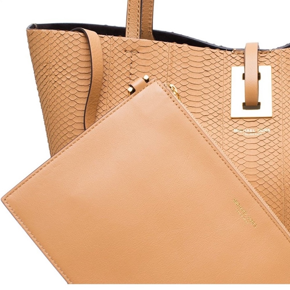 Michael Kors Collection Snake Skin Python Peanut … - image 2